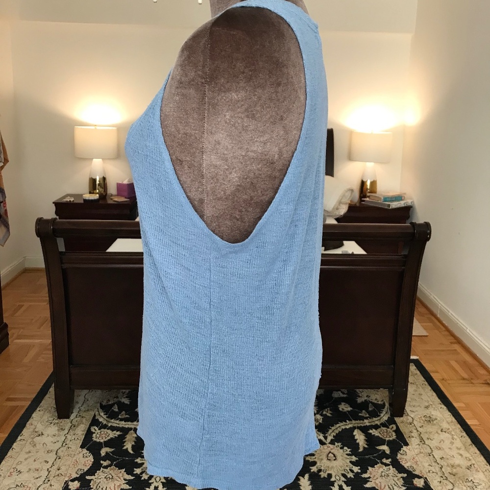 Project Social T Light Blue Ribbed Tank Top - Picture 5 of 6